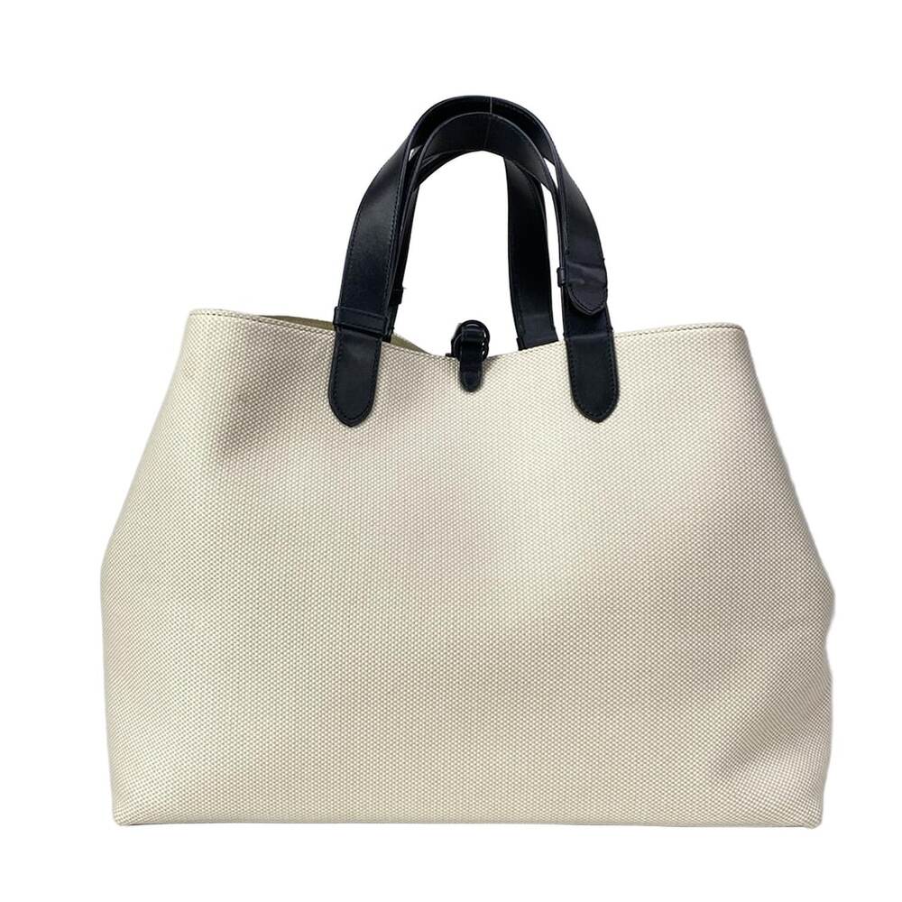 Christian Dior DIOR/ChristianDior Toujours Tote Bag Cream Black Canvas Leather - Picture 3 of 16